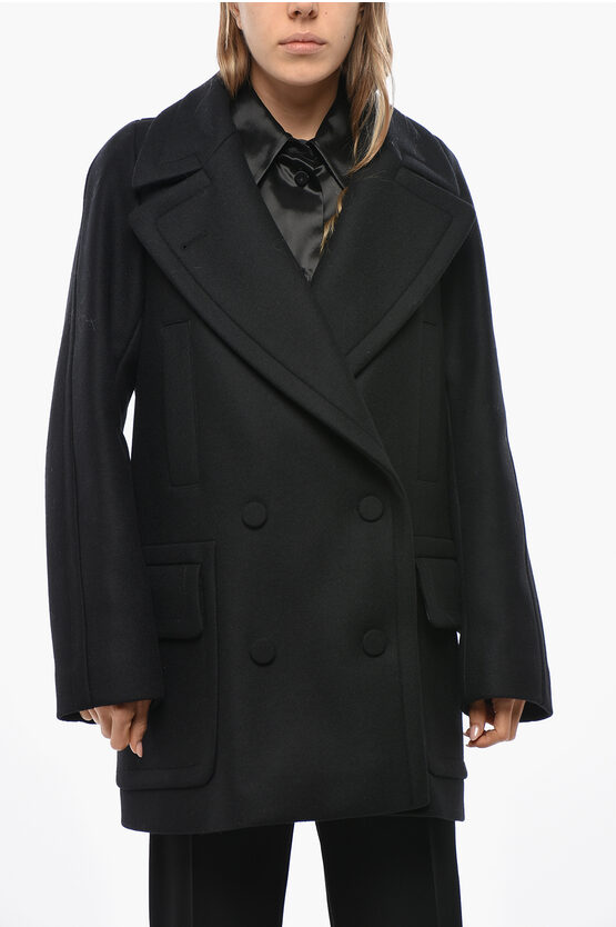 Dries Van Noten Double-breasted Randia Coat With Covered Buttons In Black