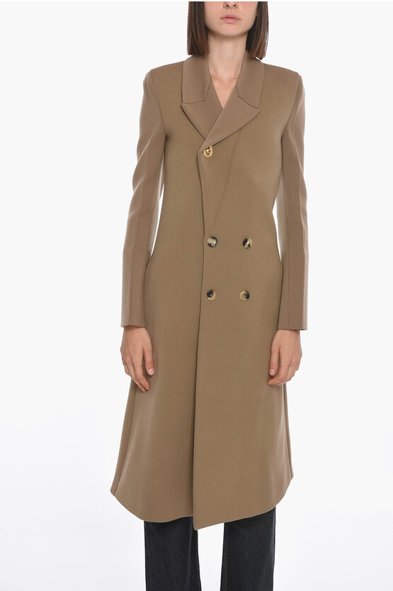 Double-breasted Stretch Wool Coat