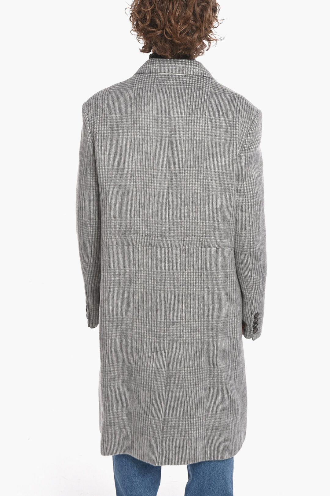 Palm Angels Double-breasted STRING District Check Wool Blend Coat men ...