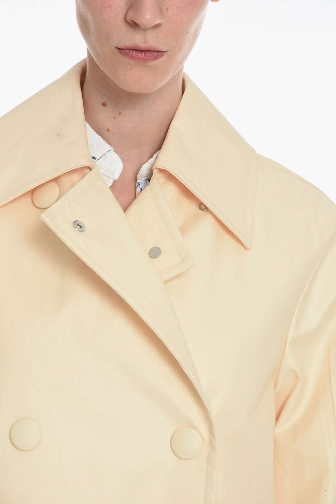 Double-breasted Trench Coat with Removable Padding