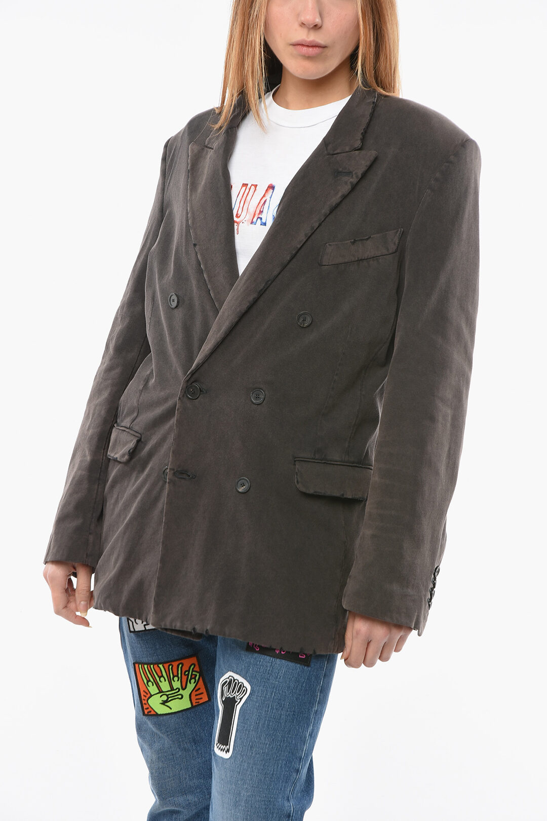 【関税＆送料込み】Balenciaga Wool Double-Breasted Jacket Balenciaga Hourglass Double-Breasted Wool Blazer - Bergdorf