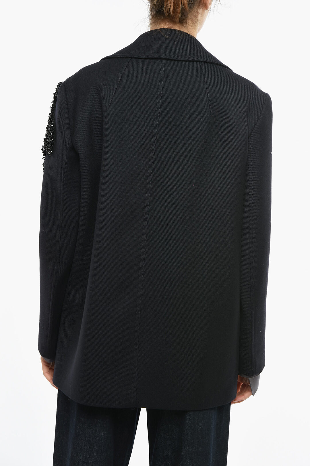 【PATOU】logo-embroidered double-breasted virgin wool コート PATOU Logo-Embroidered Double-Breasted Virgin Wool Coat in