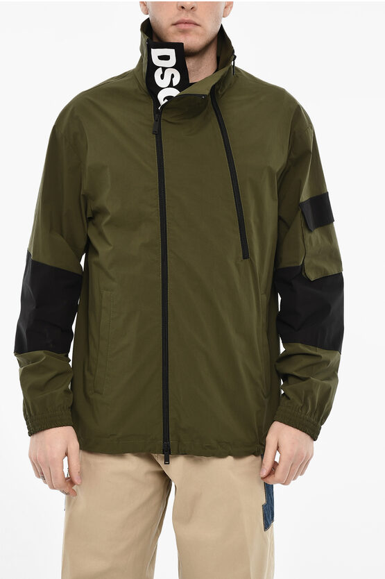 Dsquared2 Double Breasted Windbreaker With Zip Detail