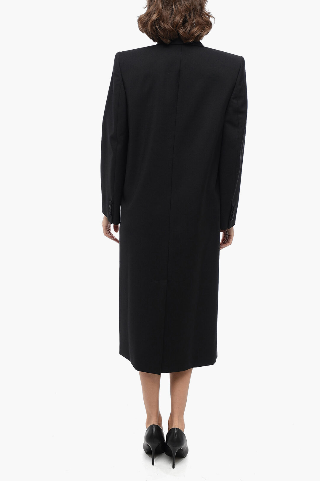 Double-Breasted Wool Blend Coat