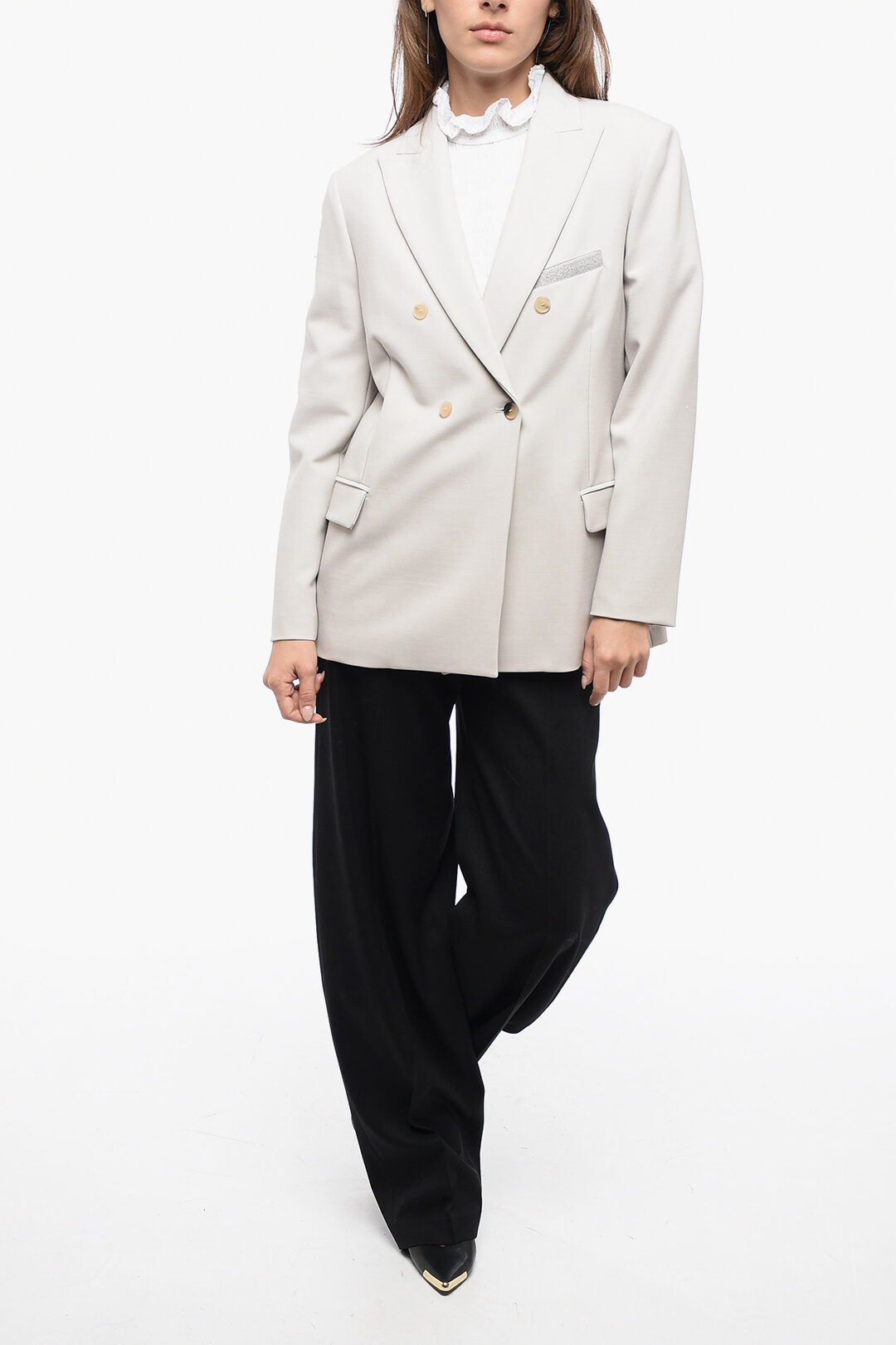 Fabiana Filippi Double-Brested Blazer with shimmer Breast