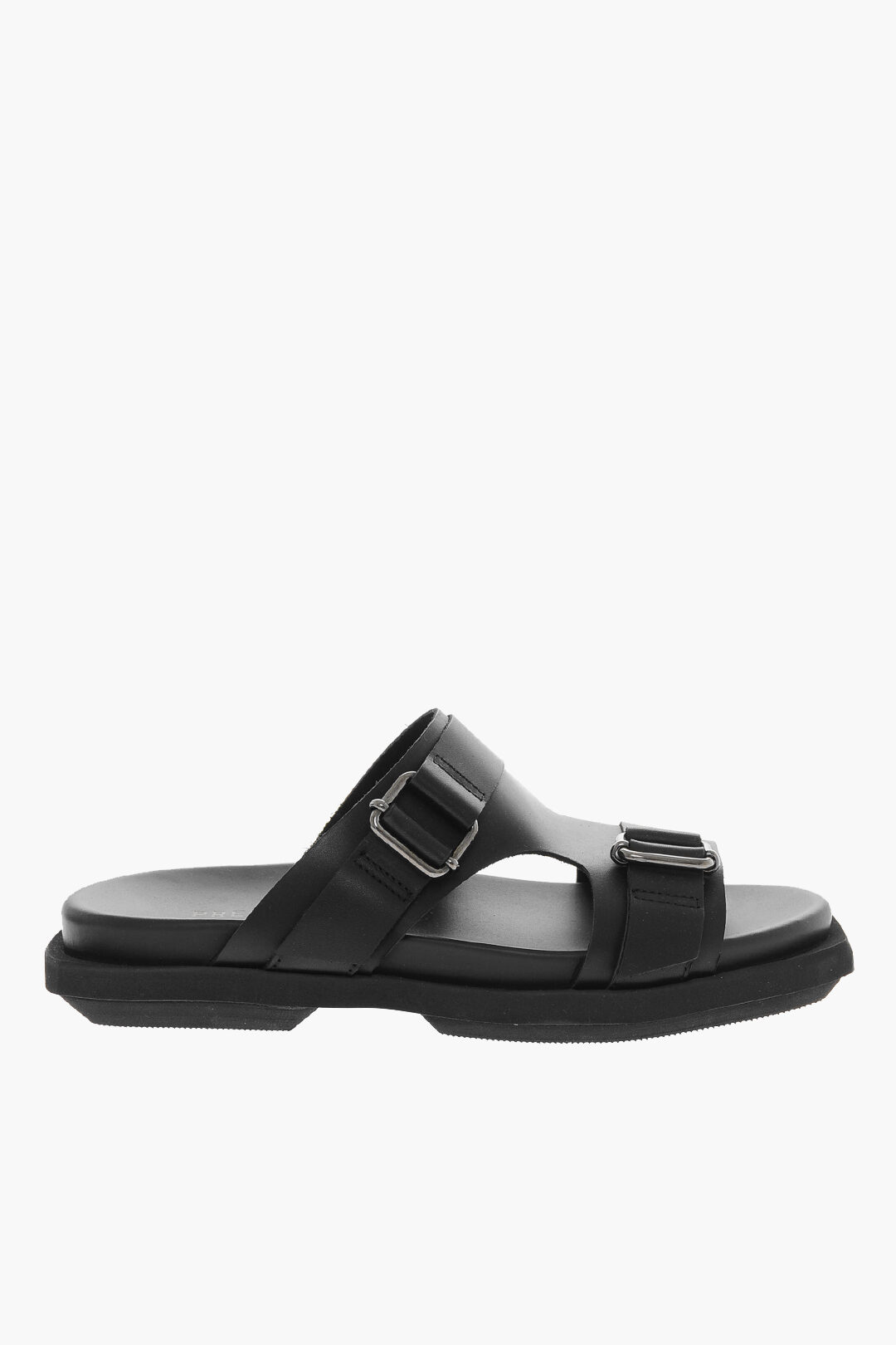 Leather double hot sale buckle sandals