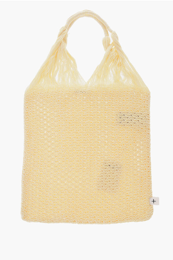 Jil Sander Double Color Knitted Tote Bag In Neutral