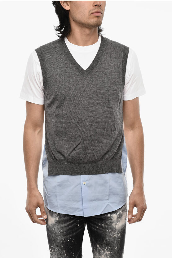 Dsquared2 Double Fabric Crew-neck Sweater
