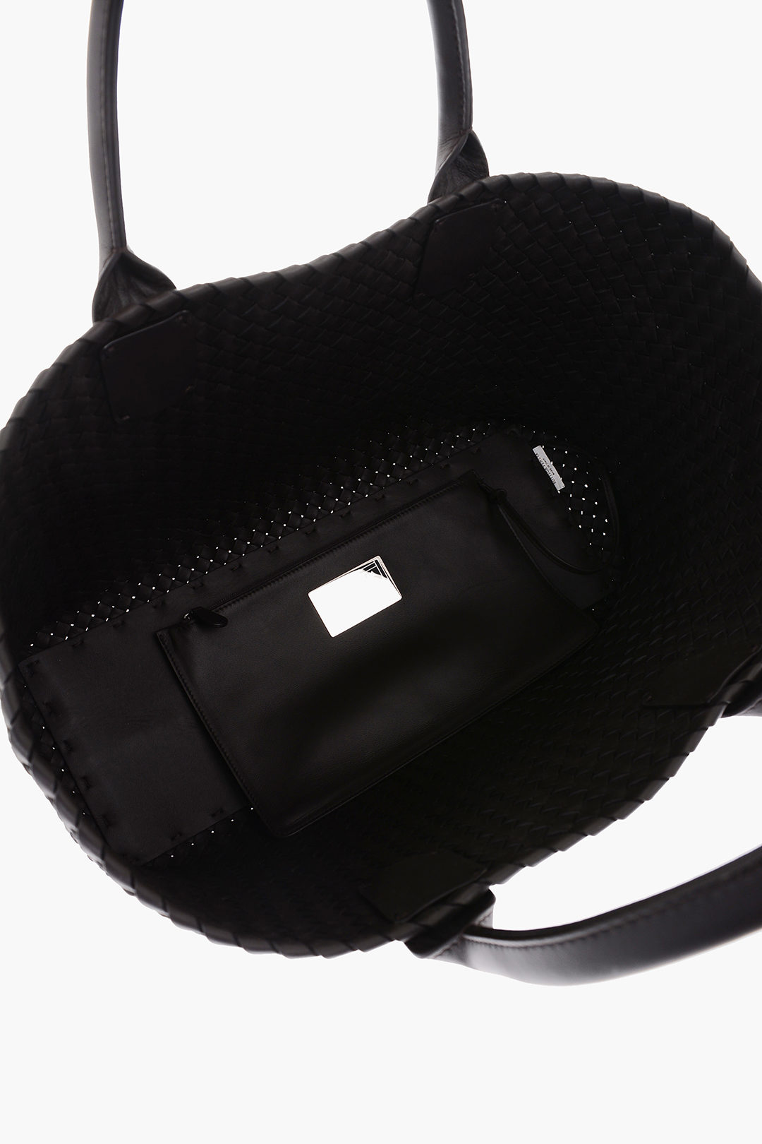 Bottega Double Handle INTRECCIATO Tote Bag with Inner Pouch