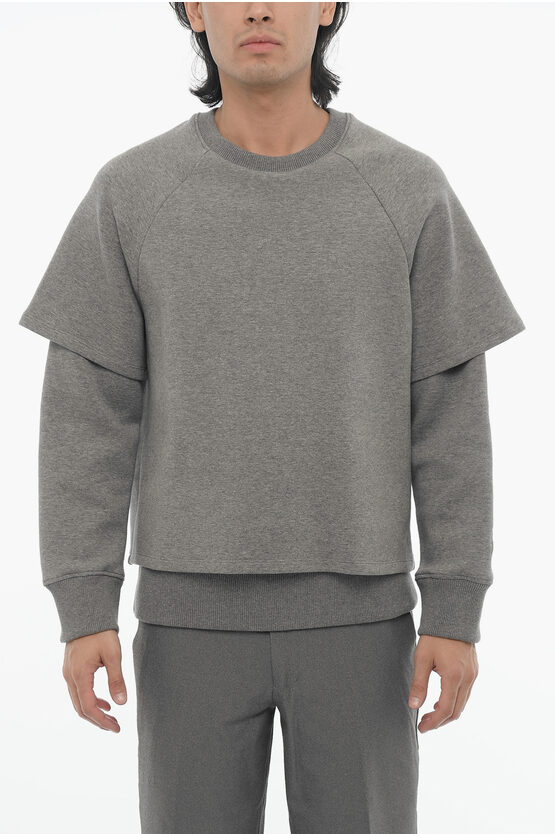 Neil Barrett Layered Jersey Sweatshirt In Grey