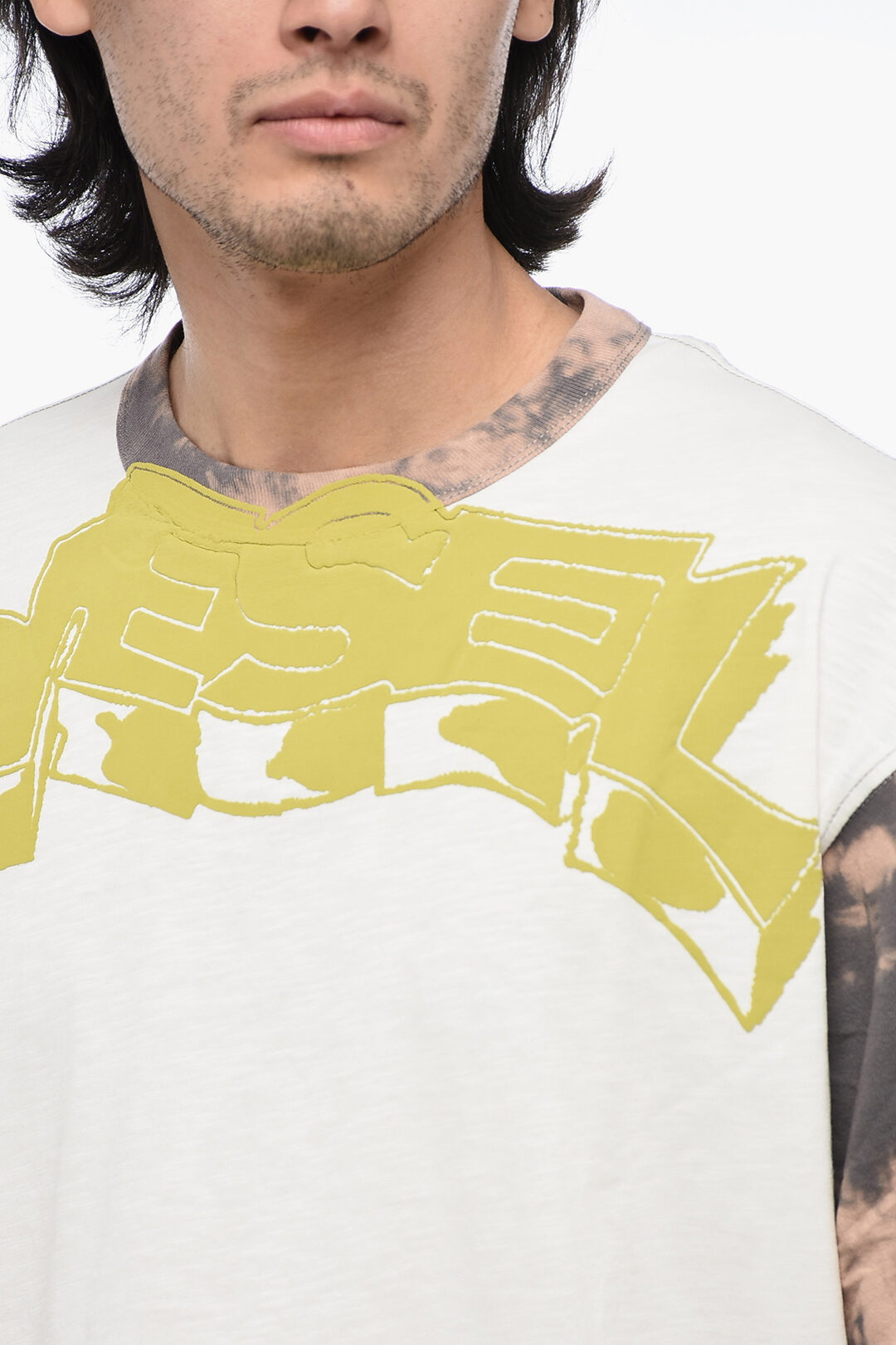 Diesel Double Layer T-WESHER T-Shirt with Tie-Dye Effect men