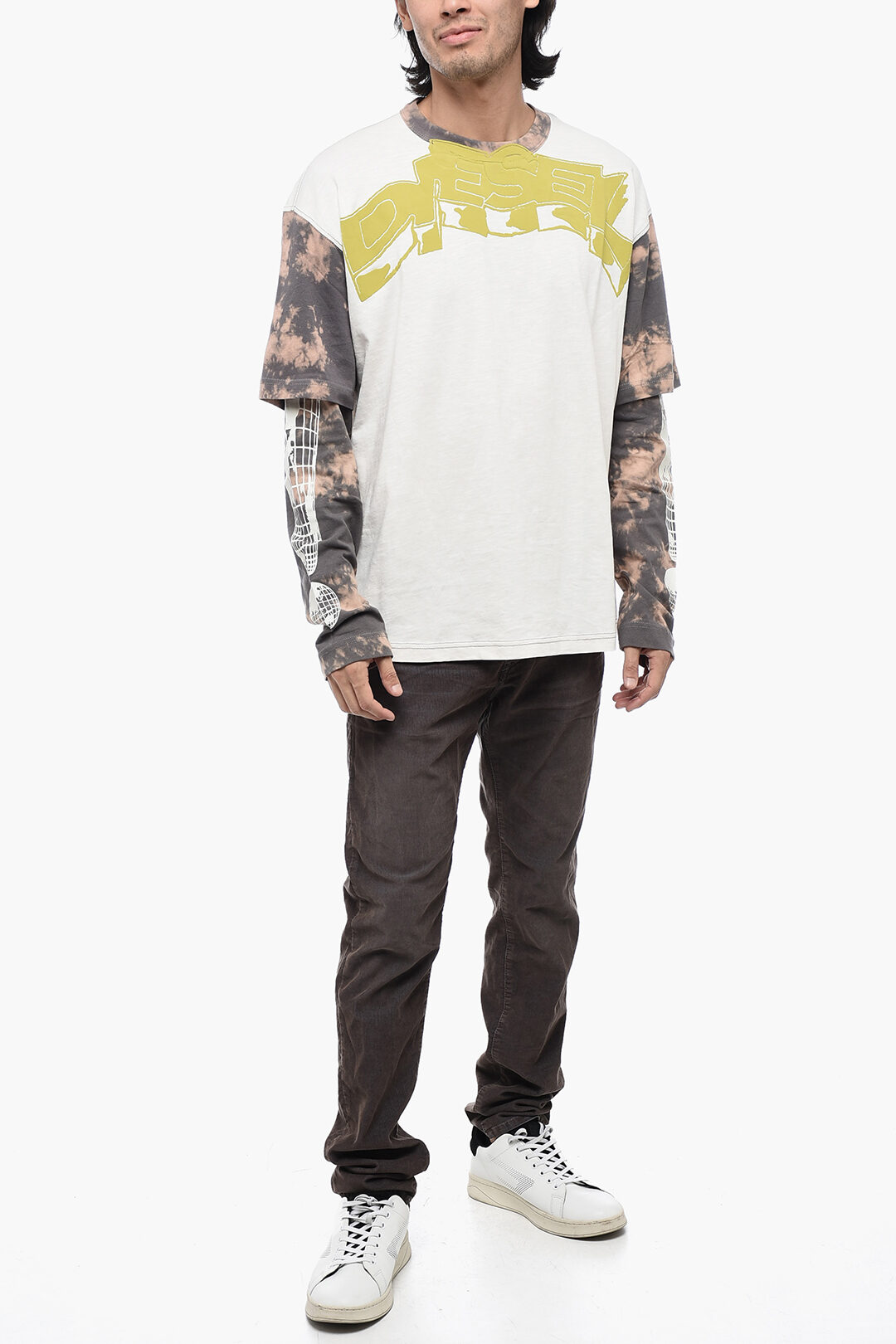Diesel Double Layer T-WESHER T-Shirt with Tie-Dye Effect men