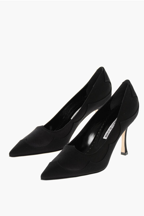 Manolo Blahnik Double-layered Fabrakahi Pumps 9cm In Black