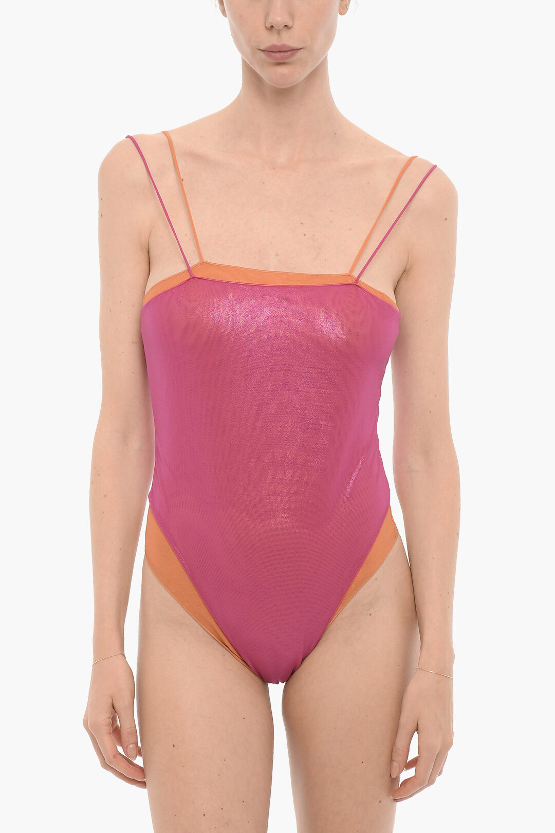 Oseree Double Layered Metallic One Piece Swimsuit women - Glamood Outlet