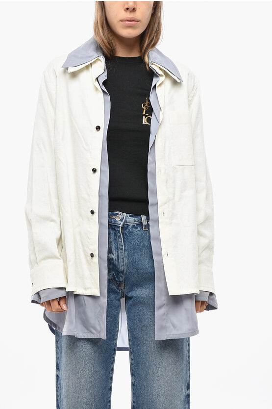 Bottega Veneta Double-layered Relaxed Fit Shirt With Breast-pocket In White