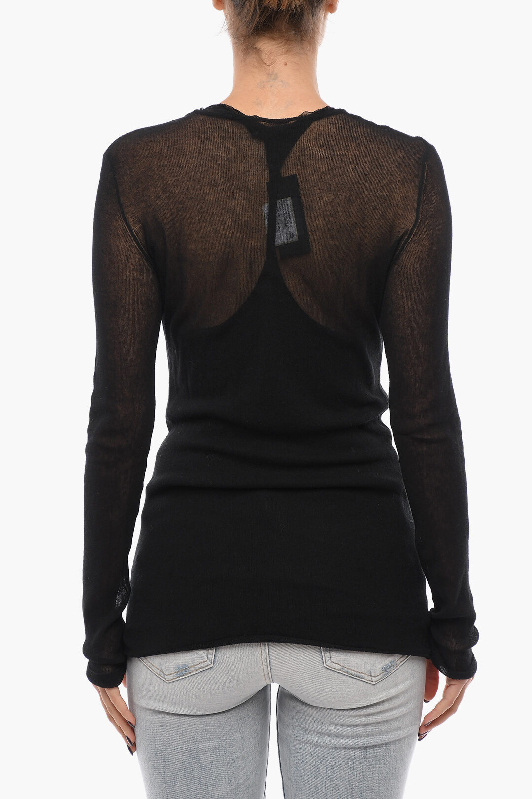 Ann Demeulemeester Double Layered Semi Sheer Lieze Long Sleeved Top