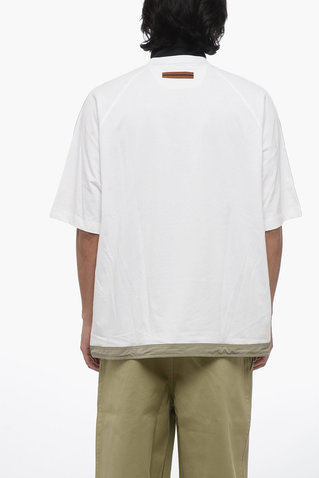 Tシャツ・カットソー OPENING CEREMONY \"DOUBLE COLLAR\" T-SHIRT Ermenegildo Zegna Double-layered T-Shirt with Drawstringed