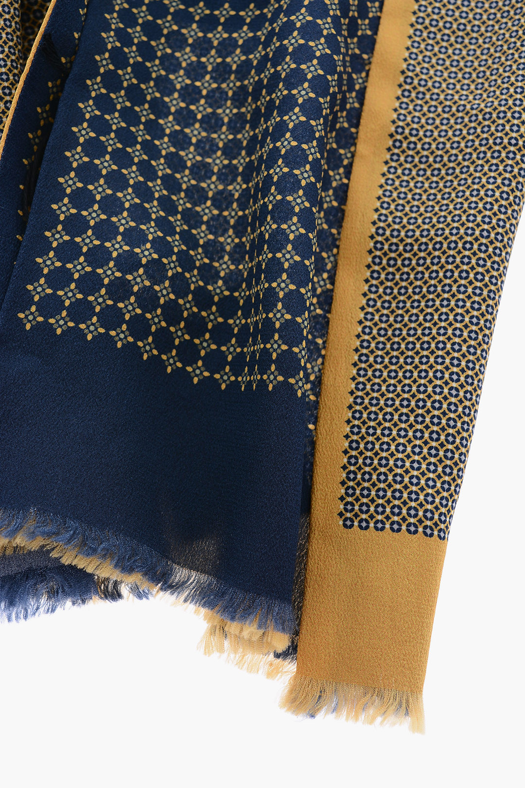 Corneliani Double patterned silk foulard men - Glamood Outlet