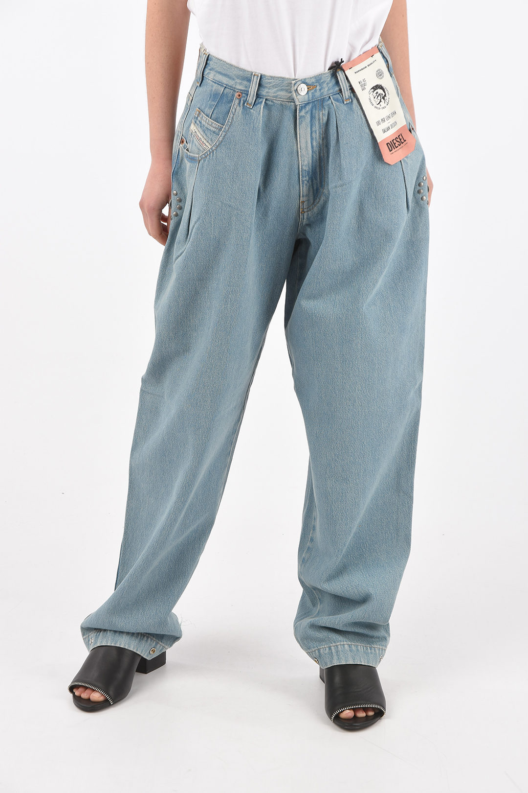Diesel double pleat D-CONCIAS-SP4 baggy jeans L.32 women - Glamood Outlet