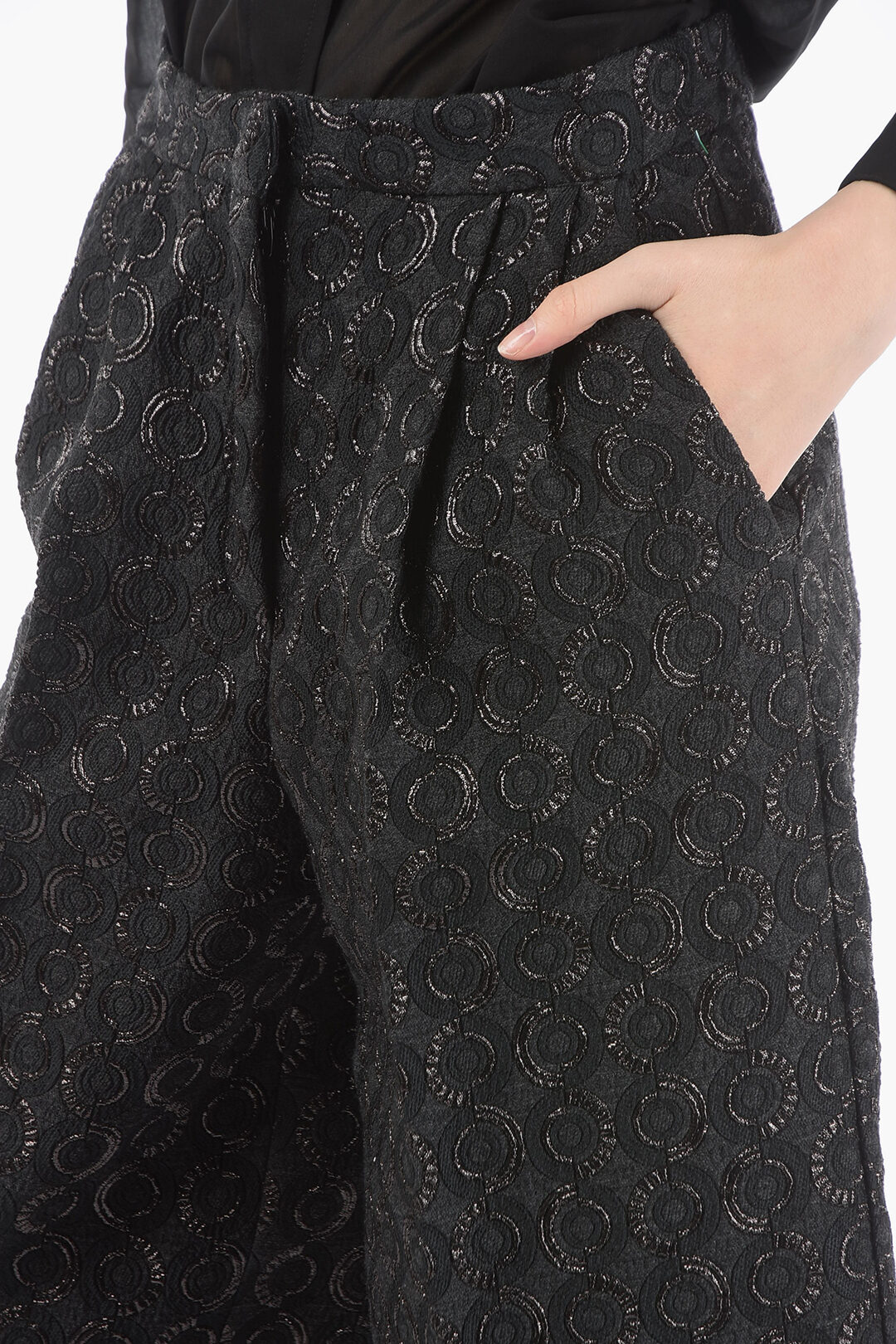 Fabiana Filippi Double Pleat Gaucho Pants with Lurex Details women