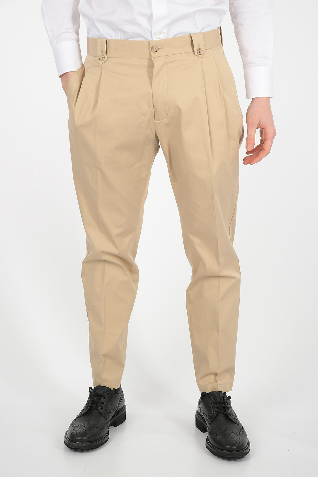 Dolce & Gabbana Double Pleat Pants with Jetted Pockets men - Glamood Outlet