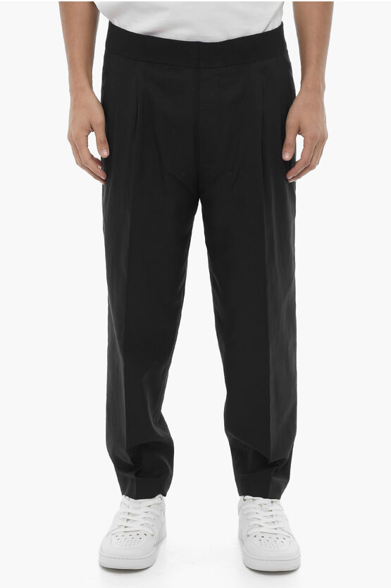 Neil Barrett Double-pleat Slim Fit Pants With Elastic Waistband