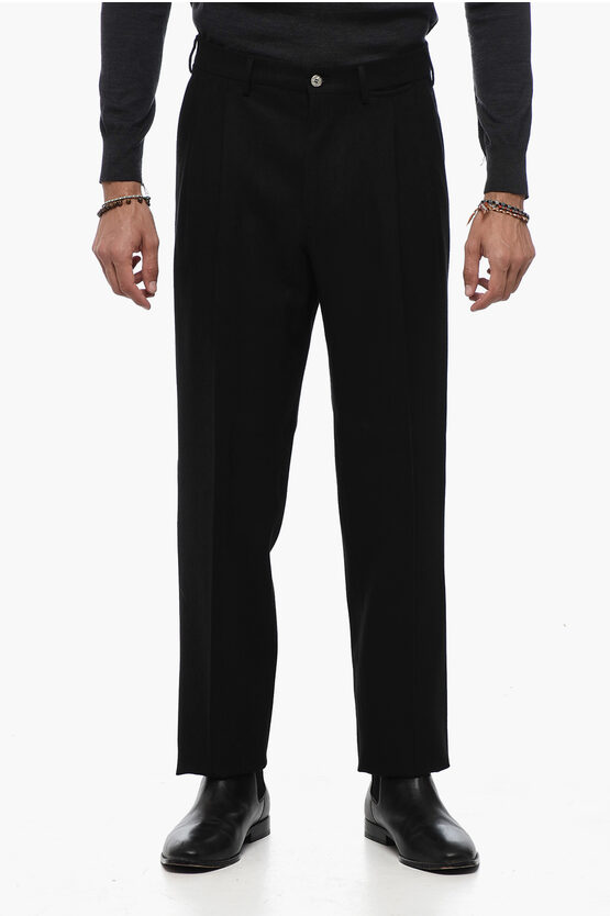 Shop Santaniello Double-pleat Wool Blend Pants