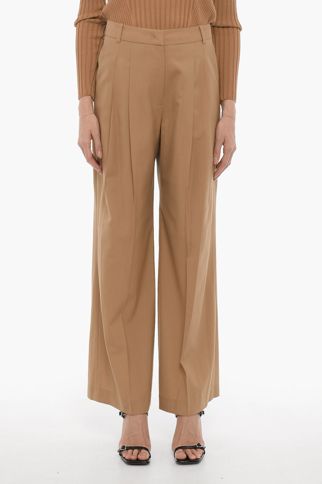 Low Classic Double-Pleat Wool Pants women - Glamood Outlet