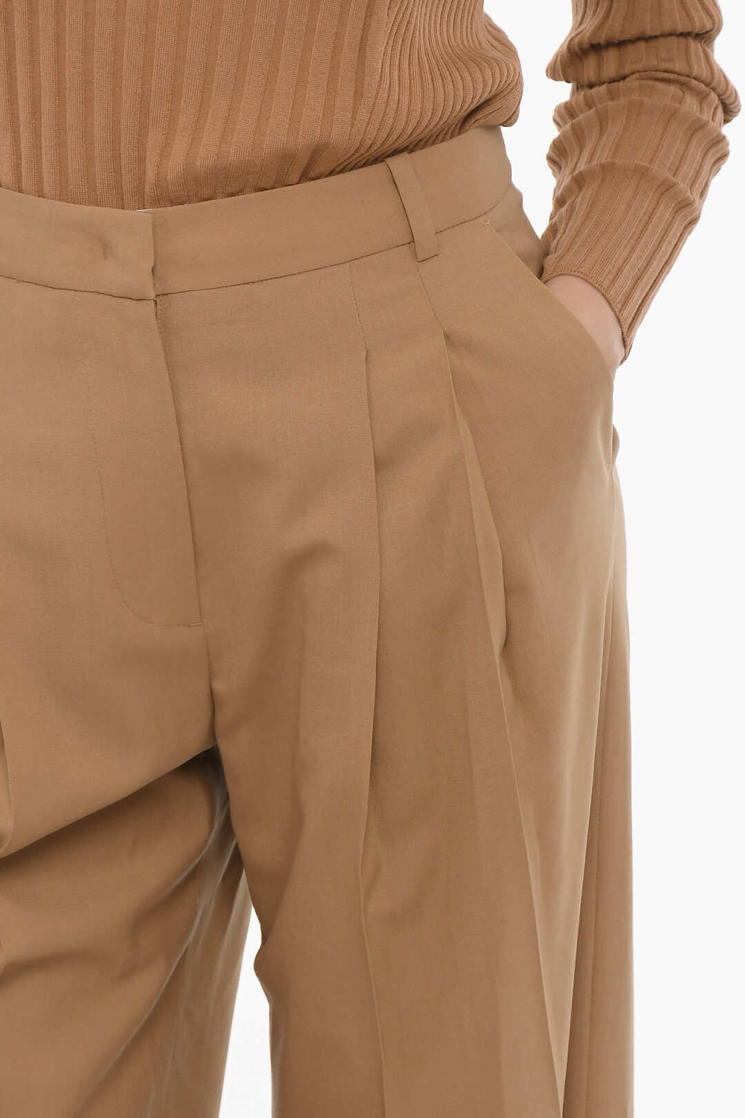 Low Classic Double-Pleat Wool Pants women - Glamood Outlet