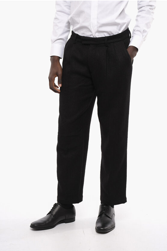 Rold Skov Double-pleat Wool Vale Trousers In Black