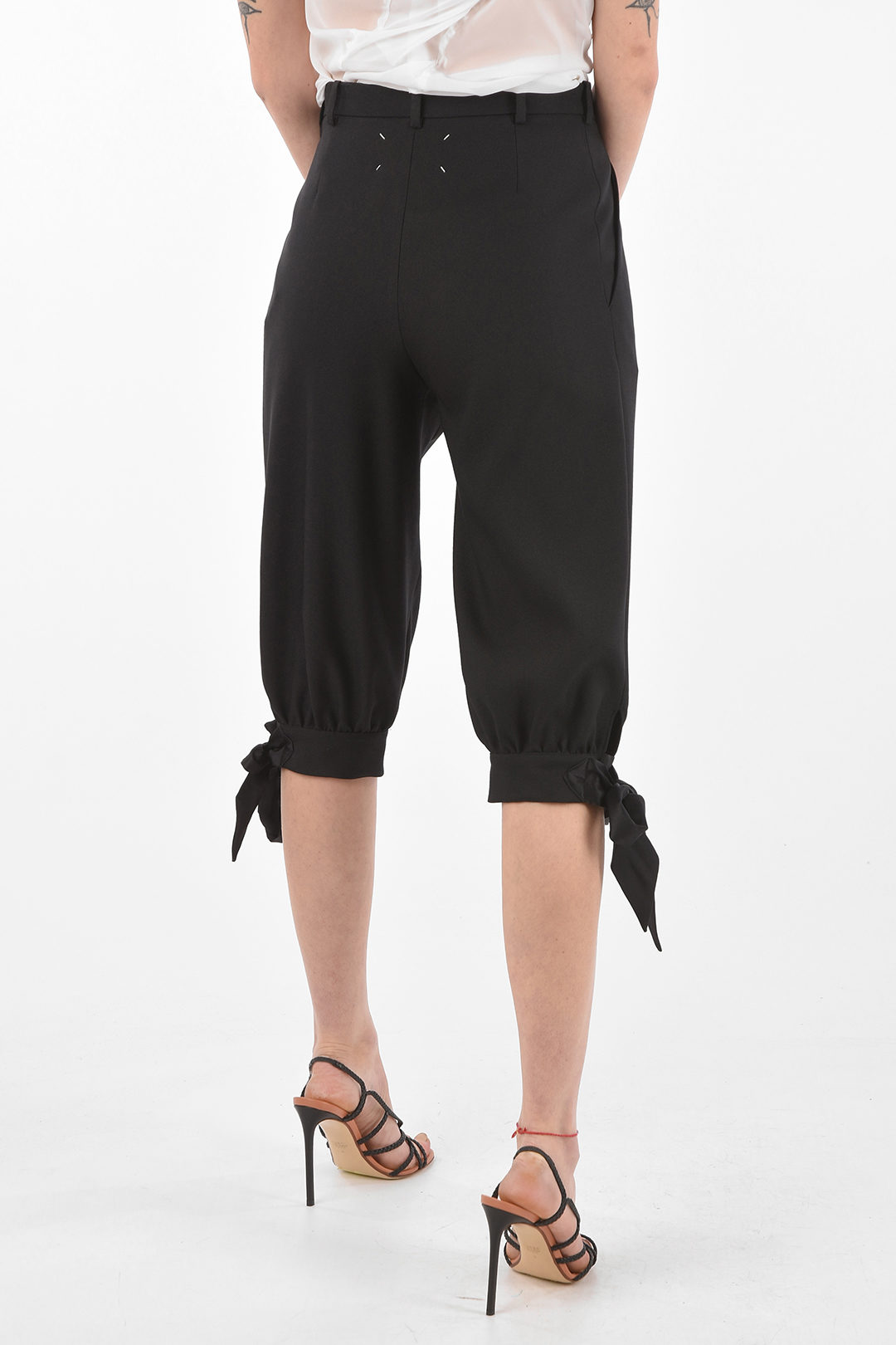 Maison Margiela MM0 High Waist Silk Single Pleats Capri Pants women -  Glamood Outlet