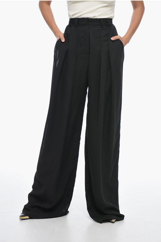 Shop Monot Double-pleated Chiffon Palazzo Pants