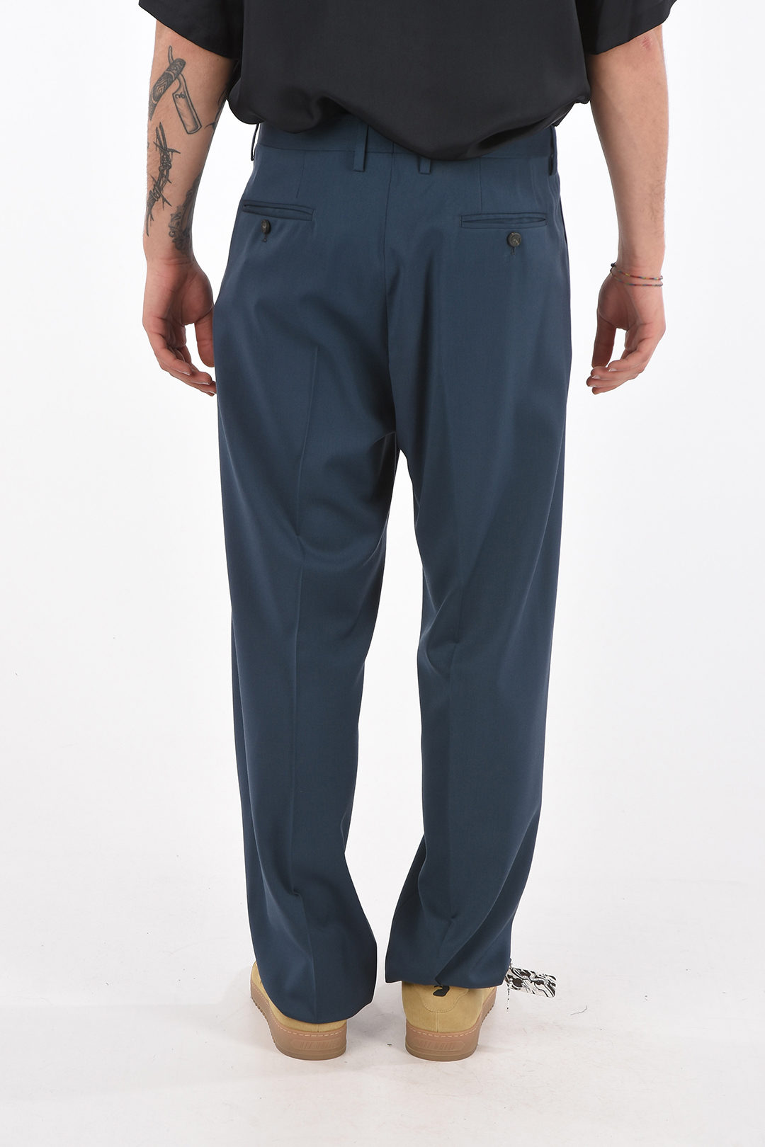 Cruna Single-Pleat Carrot Fit MITTE Pants men - Glamood Outlet