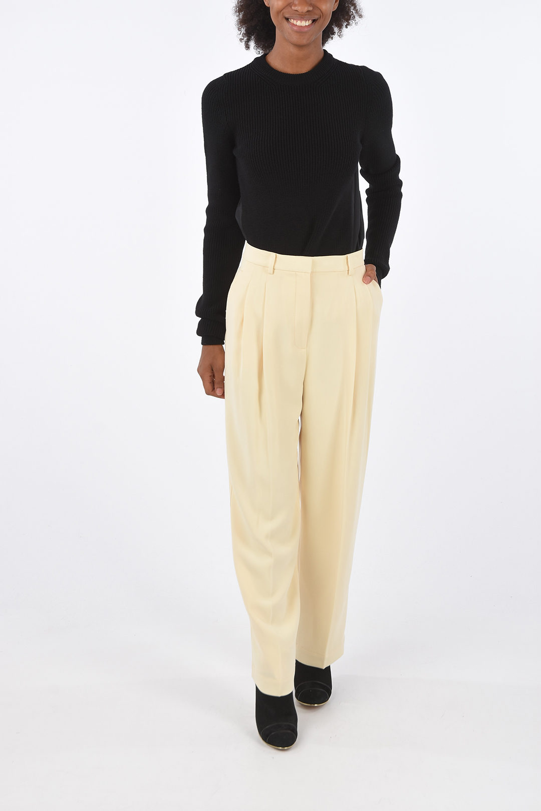 Tory Burch Double Pleated High Waist 