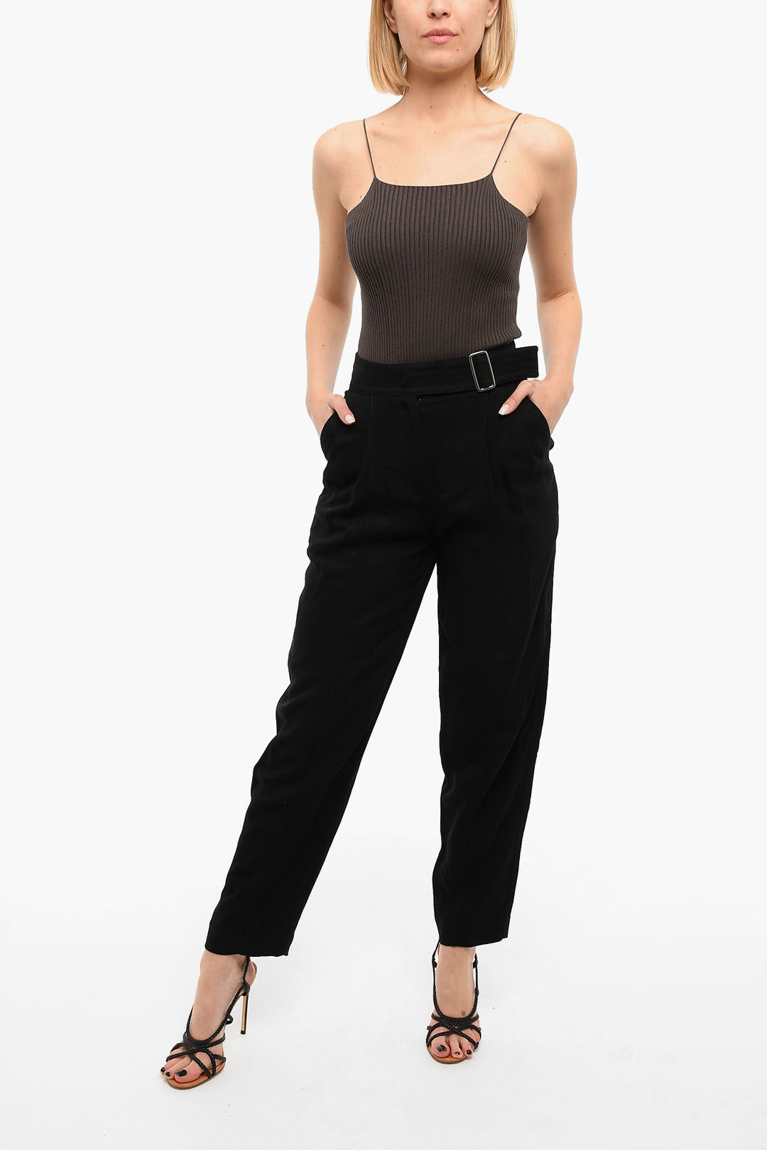 Iro Double Pleated HIgh waisted pants women - Glamood Outlet