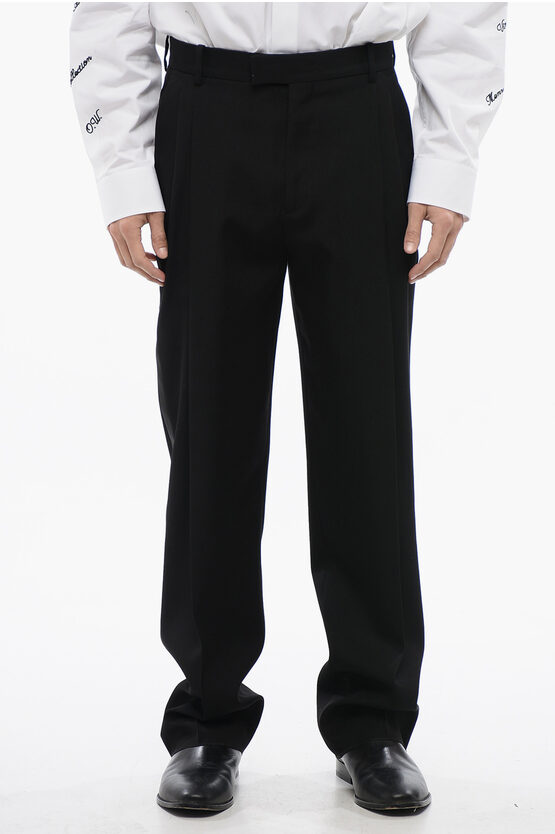 Off-white Double Pleated High Waisted Wool Pants