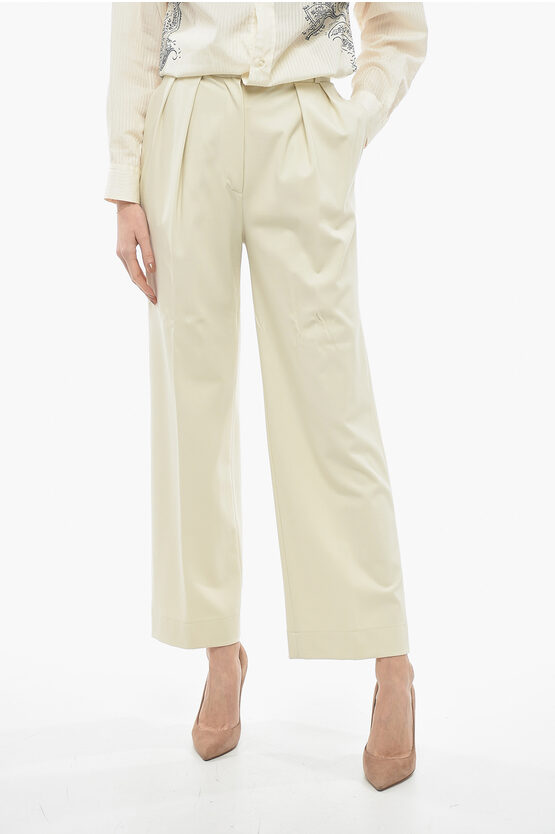 Harris Wharf Pleated Trousers Techno Viscose In Ivory