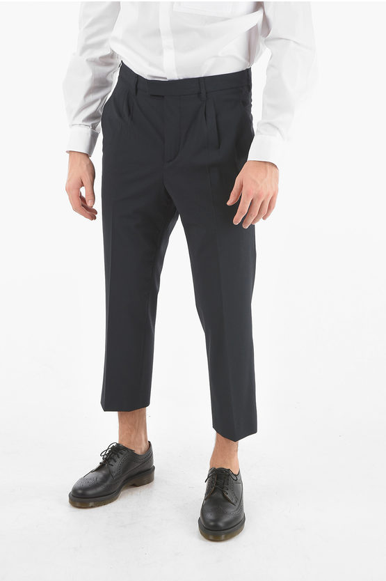 Neil Barrett Double-pleated Loose Tapered Low-rise Pants In Black