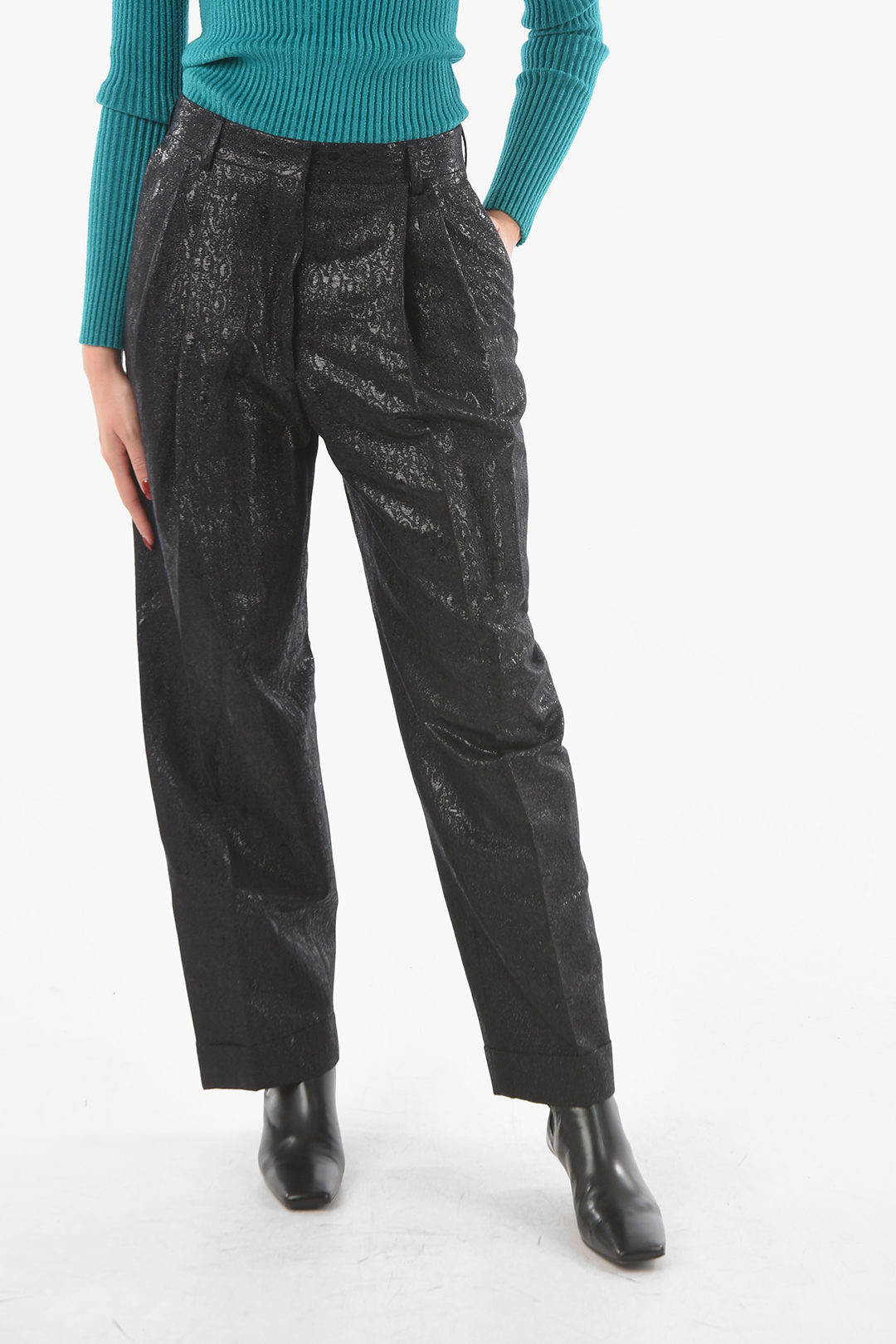 Double pleated PARTAN Lurex Palazzo Pants