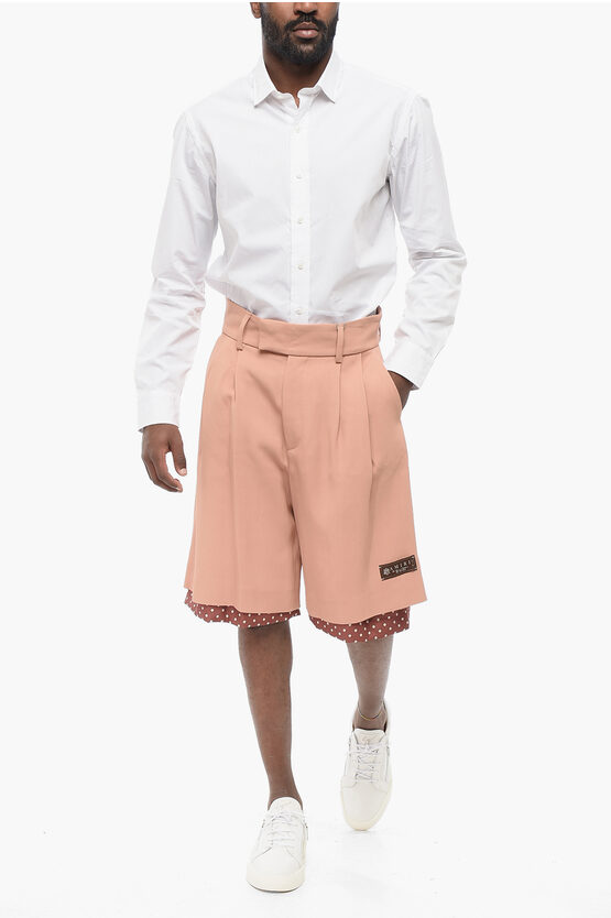 Amiri Double-pleated Twill Viscose Shorts with Polka Dot Amiri Double-pleated Twill Viscose Shorts with Polka Dot