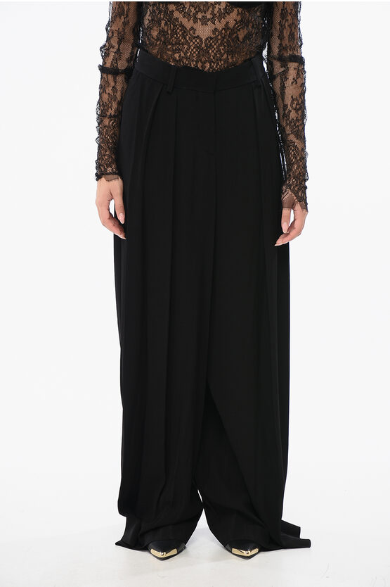 Balmain Double-pleated Viscose Crepe Pants