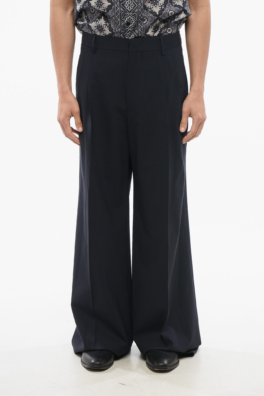 Double Waist Wool Pants