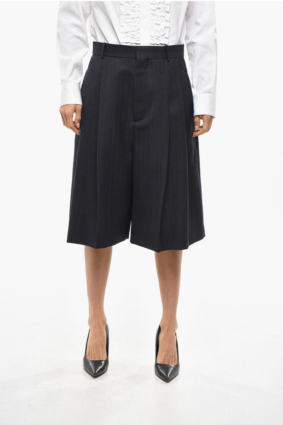 Bottega Veneta Double-pleated Wool Shorts