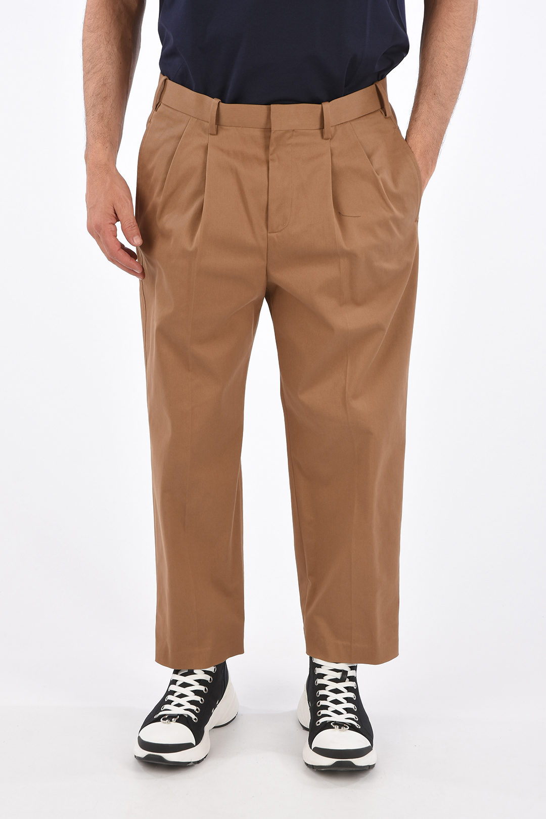 Menswear  Wide Single Pleat Pants, Dark Brown