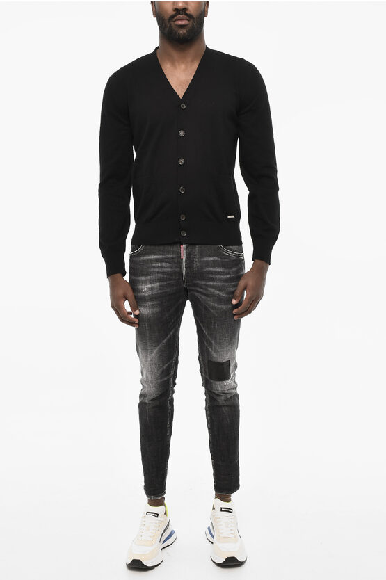 Dsquared2 Double Pockets V-neck Cardigan