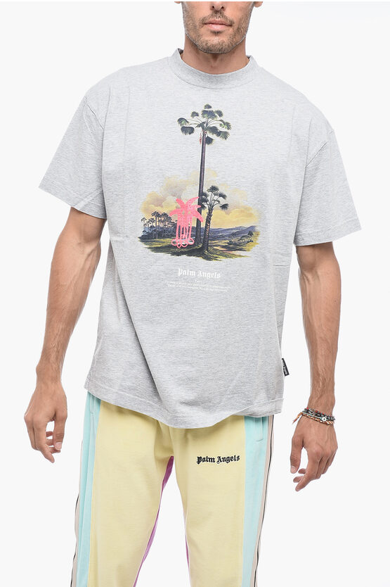 Shop Palm Angels Douby Lost In Amazonia T-shirt With Embossed Print