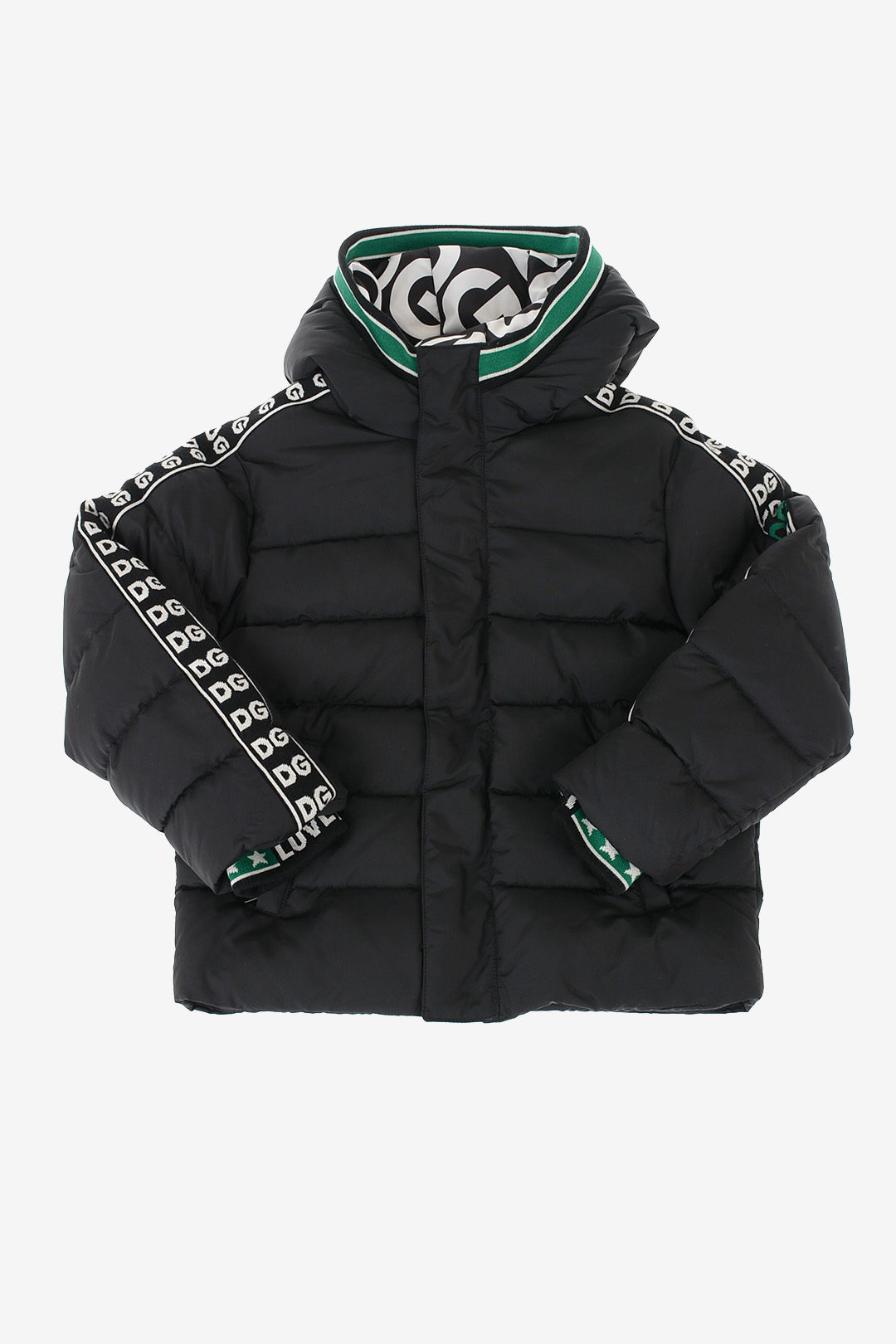 Dolce & Gabbana Kids down jacket with Printed Logo Side Band boys