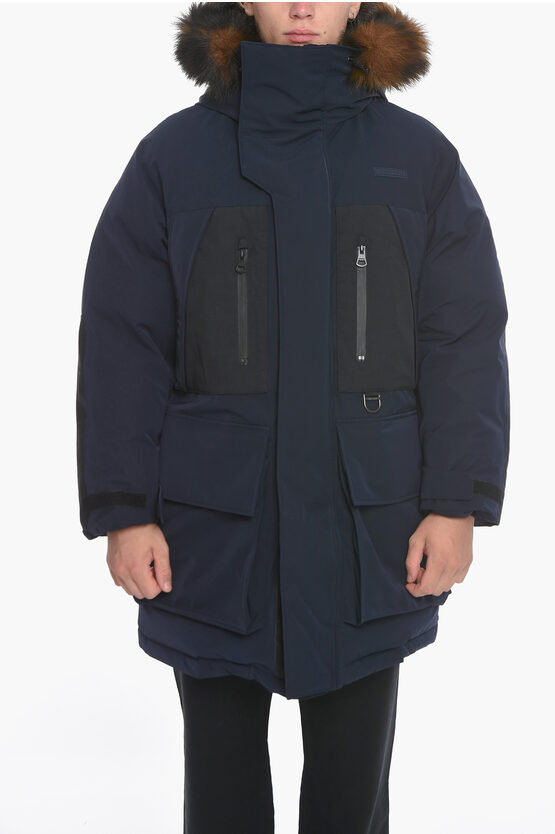 Shop Burberry Down Kingsley Parka With Faux-furred Hood