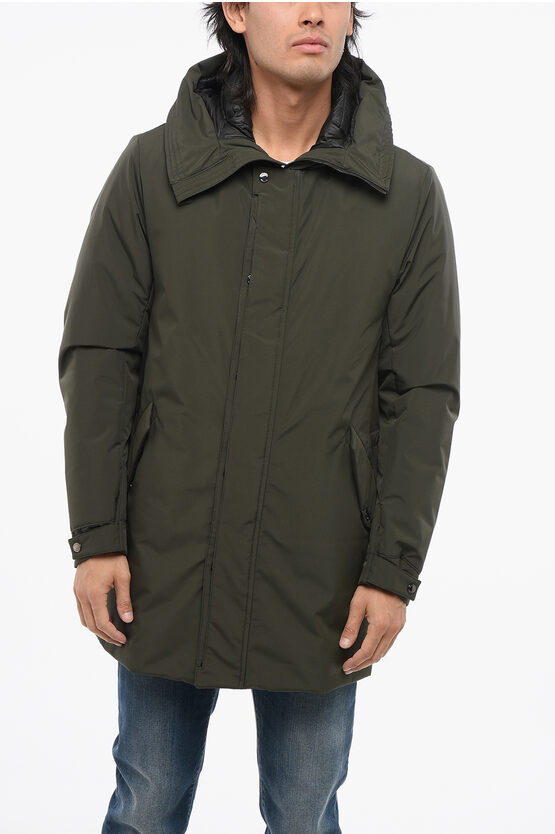 Moorer Down Padding Alibrando Raincoat In Green