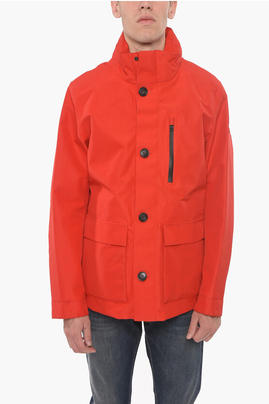 Woolrich Down Parka With Foldable Hood In Red